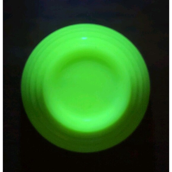 Vintage Art Deco Uranium Glass Jeannette Jadeite Lidded Beehive Drippings Bowl - Picture 5 of 6